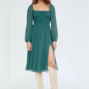 Aritzia Wilfred Bella Slit Dress Suave Green